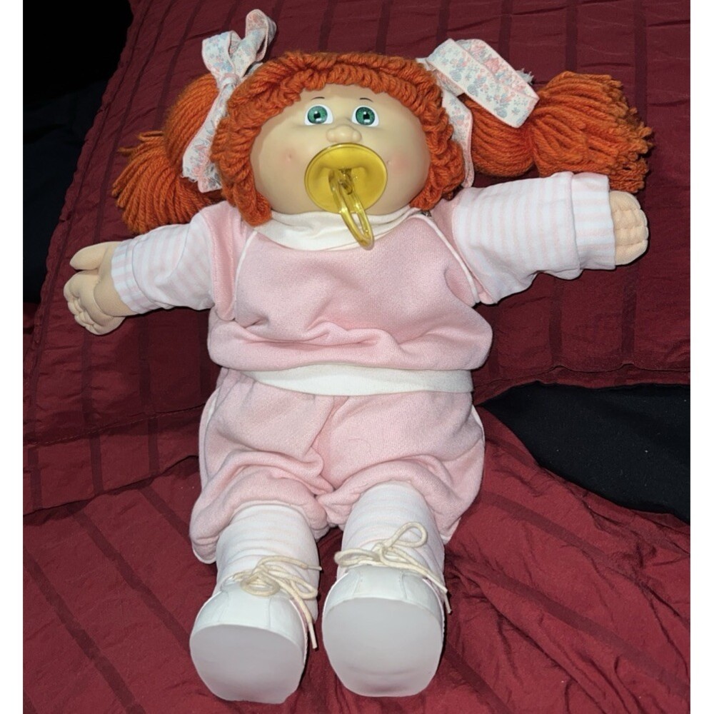 Cabbage Patch 78,82 Red Hair Green Eyes Pacifier Auth Clothes Diaper Shoes/Socks